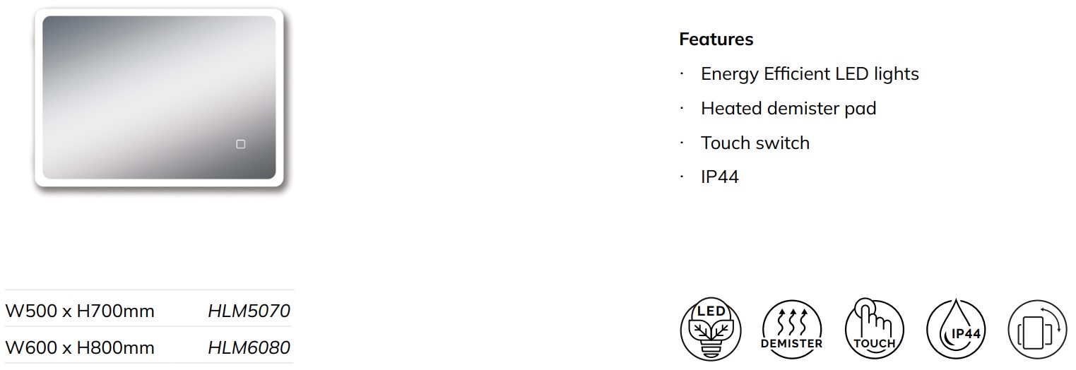 SONAS HOUSTON Illuminated Mirror McCartney Tiles